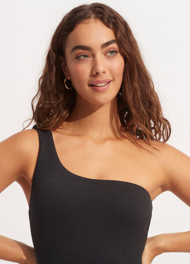 Sea Dive One Shoulder One Piece Black - One Piece