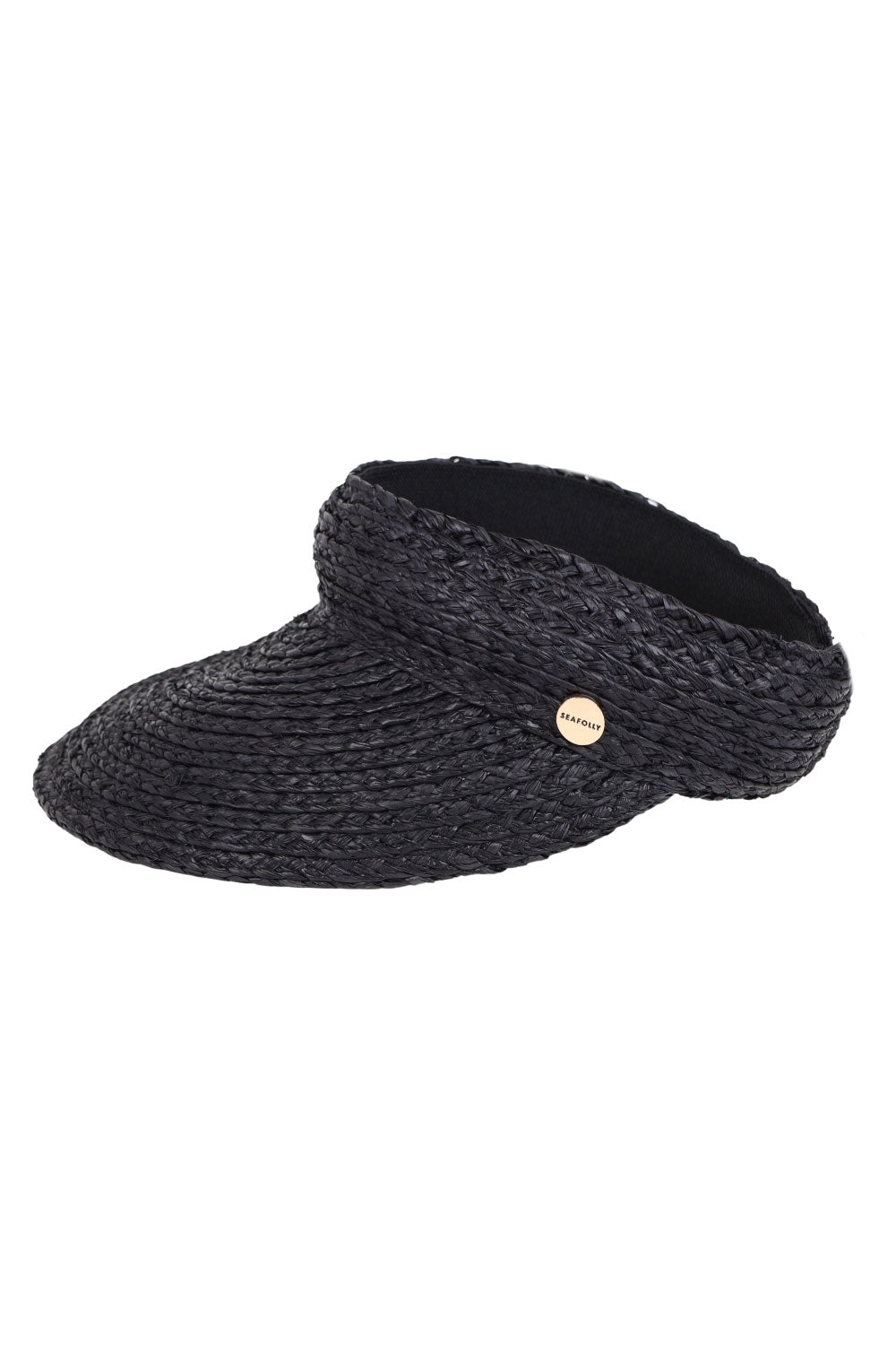 Shady Lady Raffia Visor Cap Black