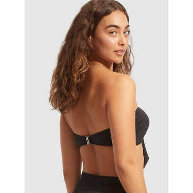 Seafolly Collective Twist Tie Front Bandeau Top Black - Bikini Top