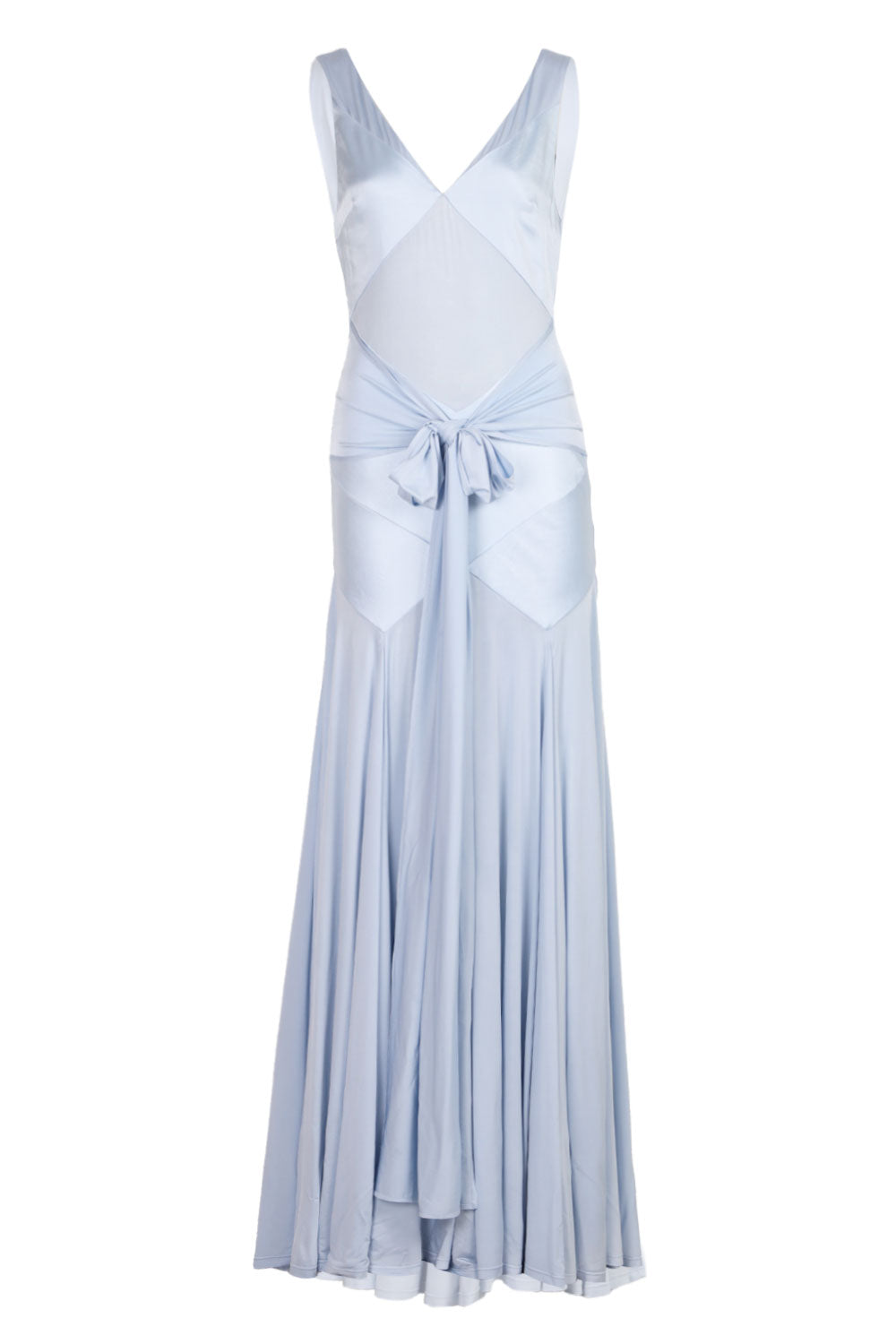 Load image into Gallery viewer, Blue Satin Jersey Maxi Dress
