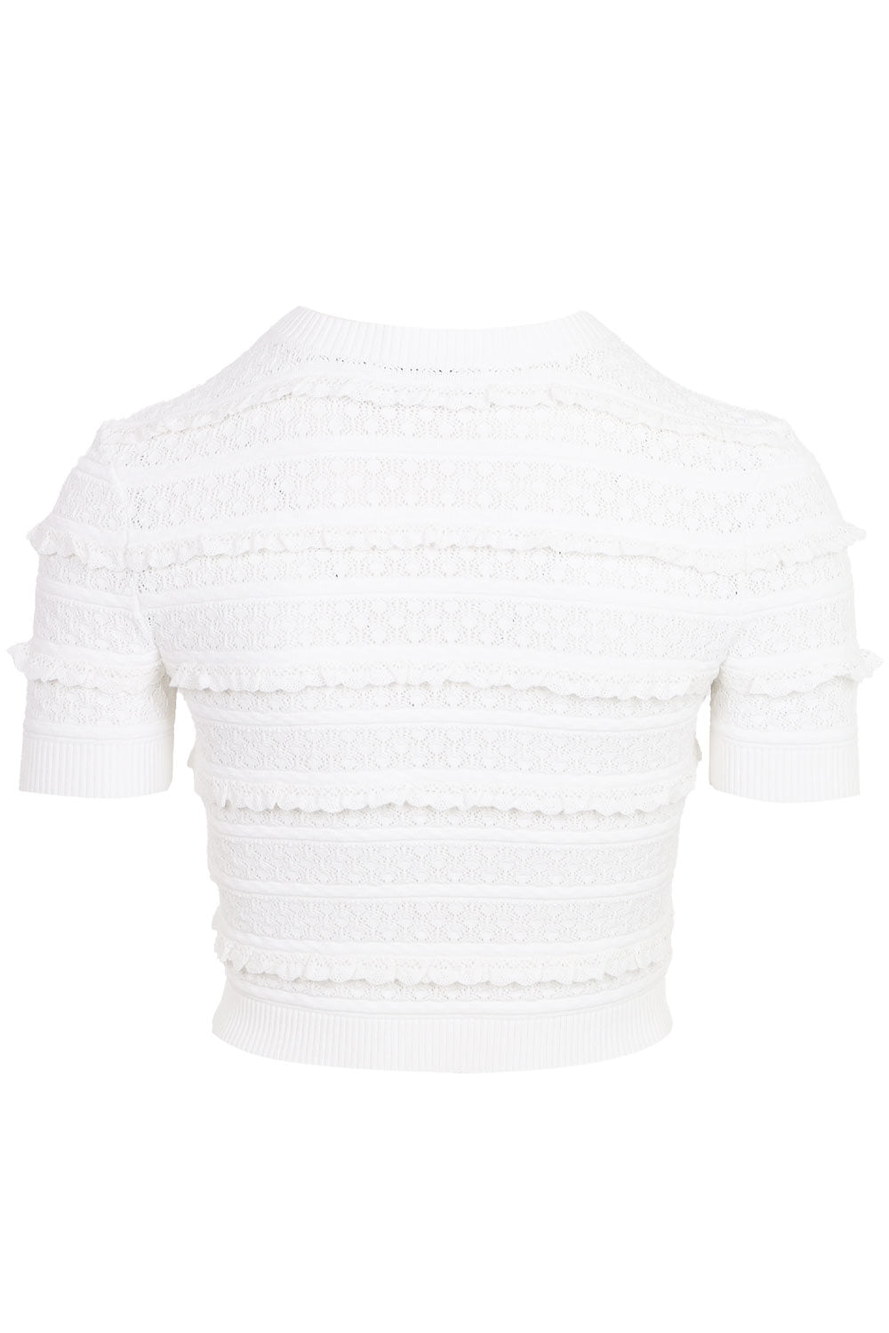 Load image into Gallery viewer, White Pointelle Knit Top
