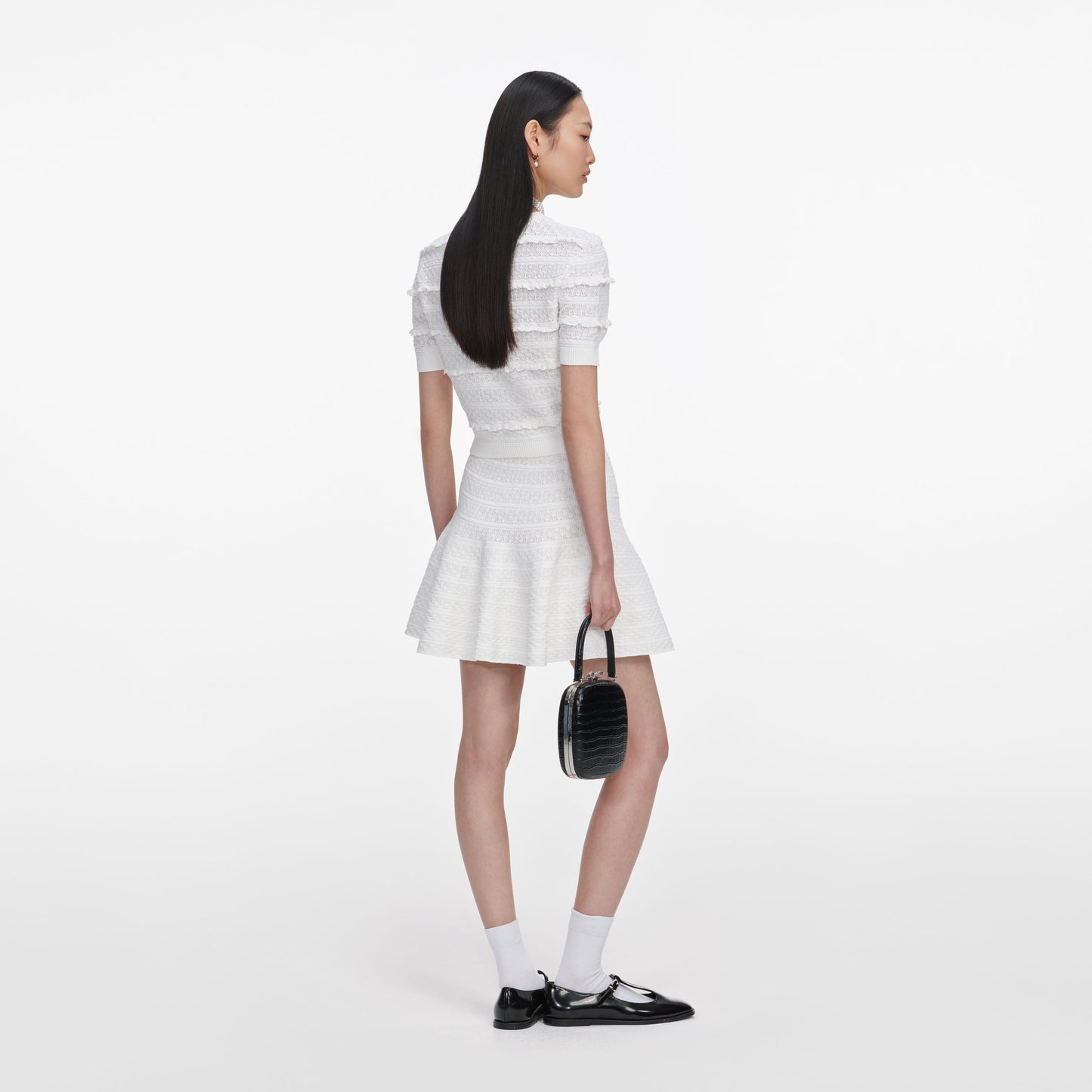 Load image into Gallery viewer, White Pointelle Knit Top
