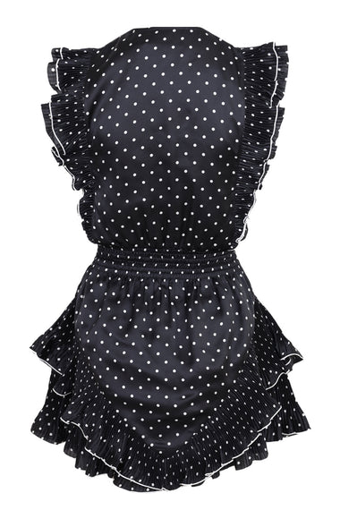 Black Polka Dot Frill Mini Dress