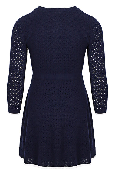 Navy Bow Knit Mini Dress