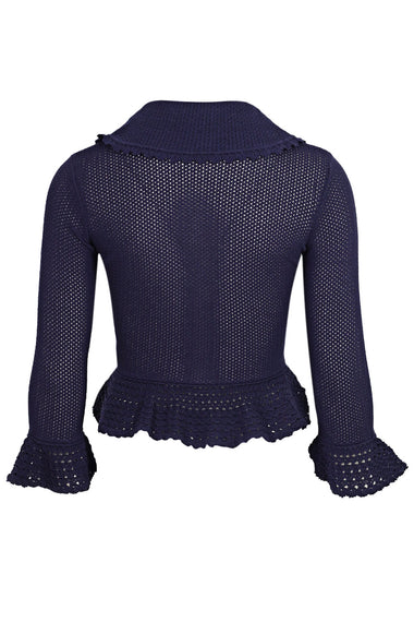 Navy Shell Embellished Cardigan