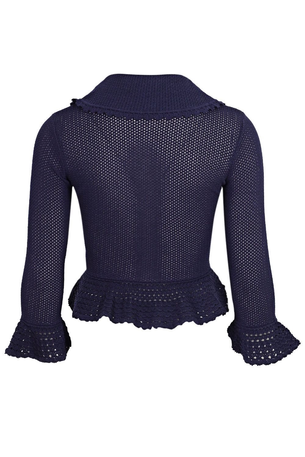 Load image into Gallery viewer, Navy Shell Embellished Cardigan
