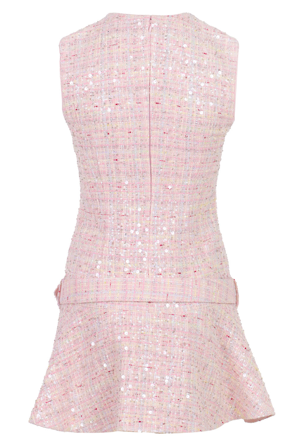 Load image into Gallery viewer, Pink Sequin Boucle Belted Mini Dress
