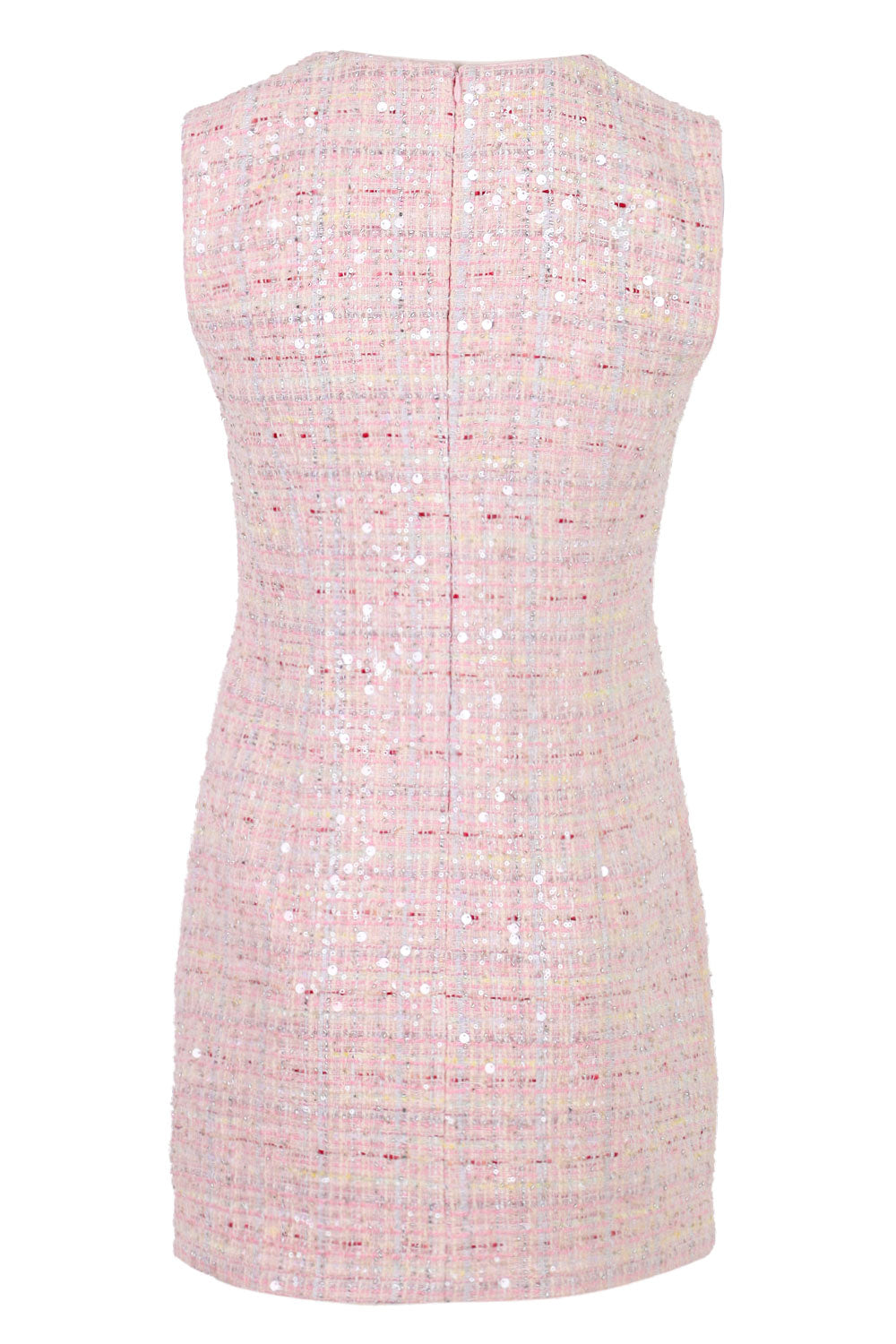 Load image into Gallery viewer, Pink Sequin Boucle Bow Mini Dress
