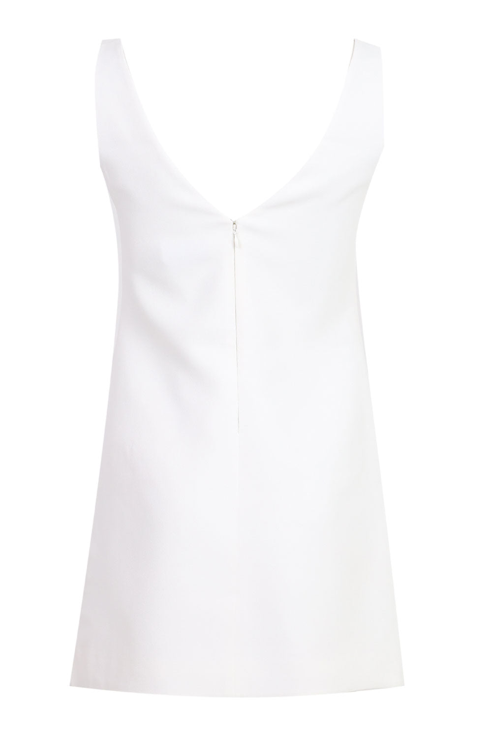 Load image into Gallery viewer, White Crepe Embellished Flower Mini Dress
