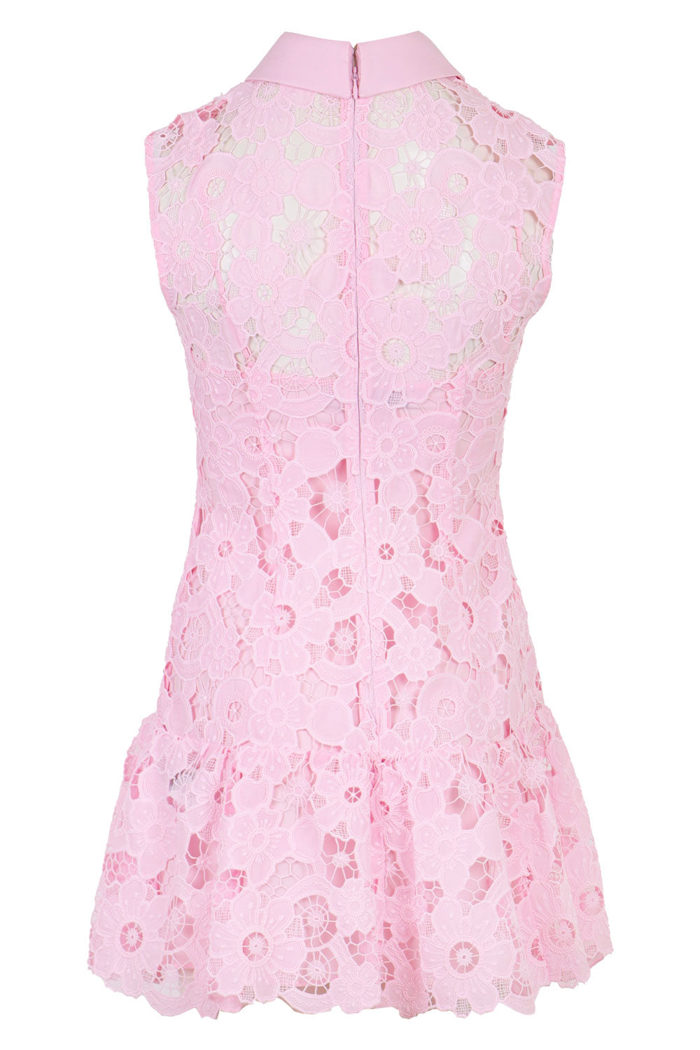 Load image into Gallery viewer, Pink Lace Collared Mini Dress
