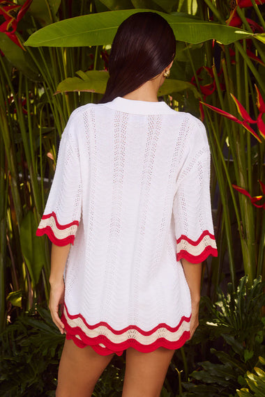 Billie Top White/Red