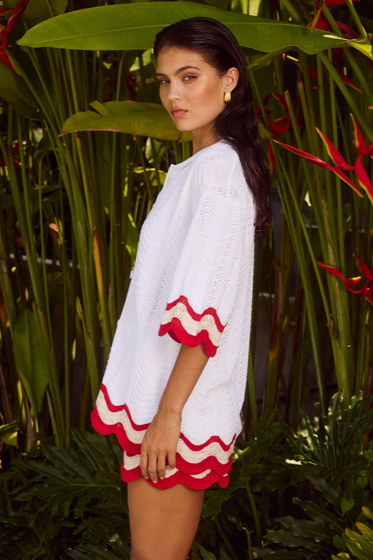 Load image into Gallery viewer, Billie Top White/Red
