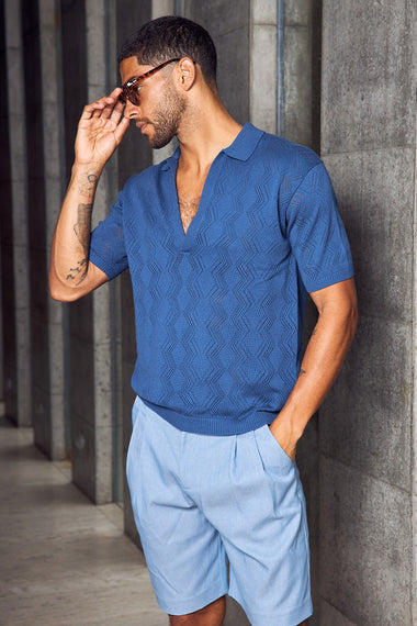 Anthony Short Sleeve Knit Top Steel
