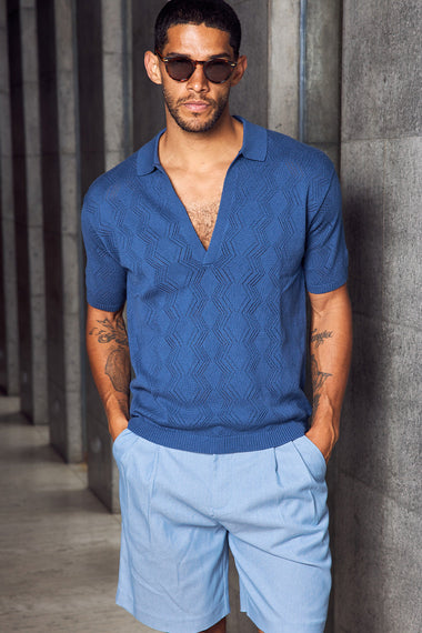 Anthony Short Sleeve Knit Top Steel