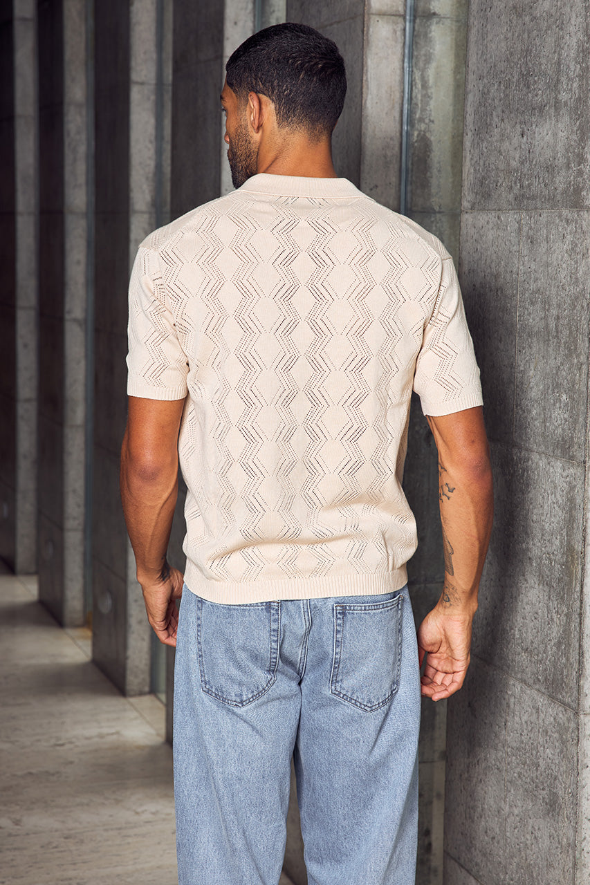 Load image into Gallery viewer, Anthony Short Sleeve Knit Top Sand
