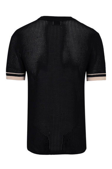 Bennet Short Sleeve Knit Shirt Black/Sand