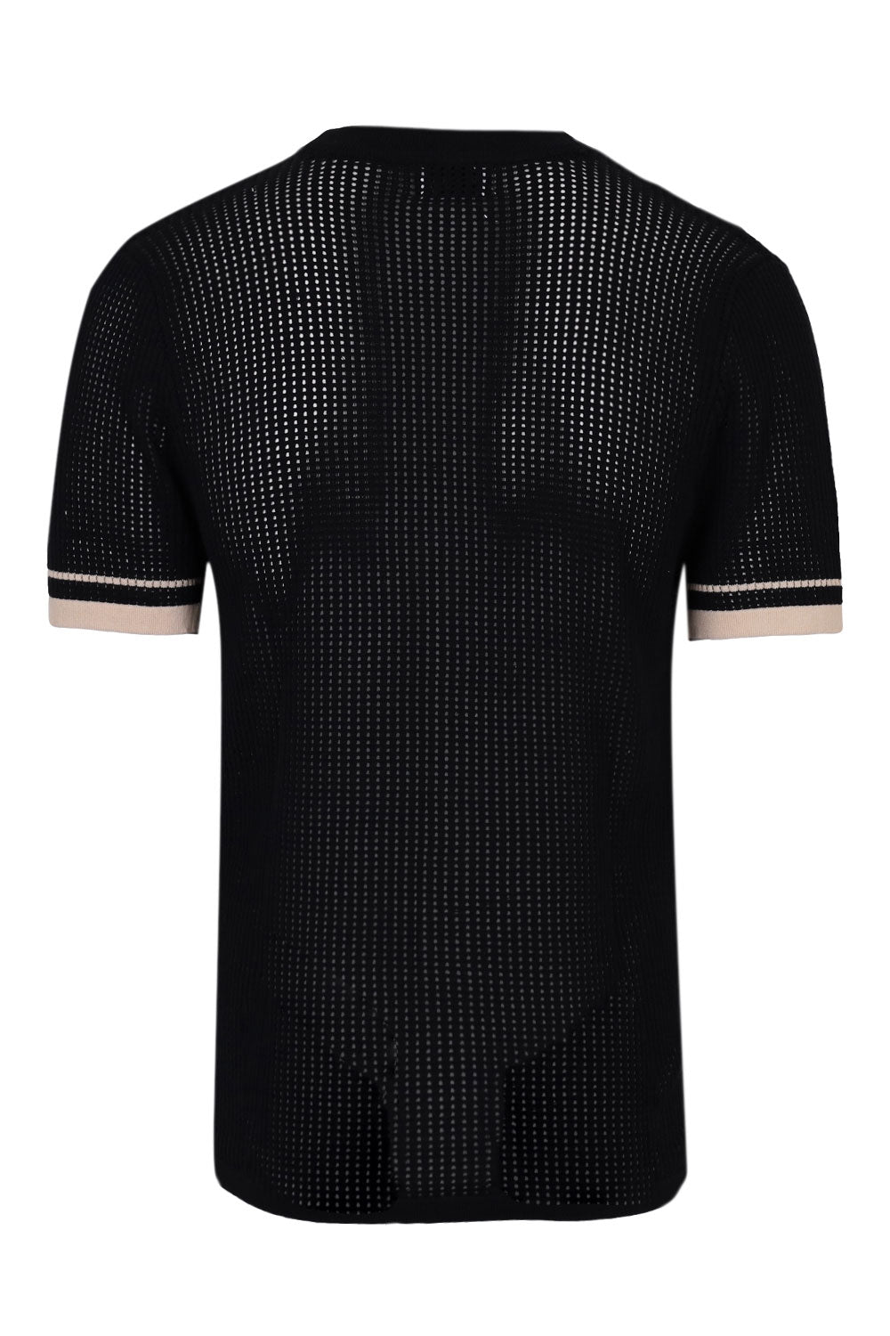 Load image into Gallery viewer, Bennet Short Sleeve Knit Shirt Black/Sand
