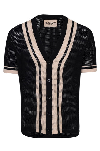 Bennet Short Sleeve Knit Shirt Black/Sand