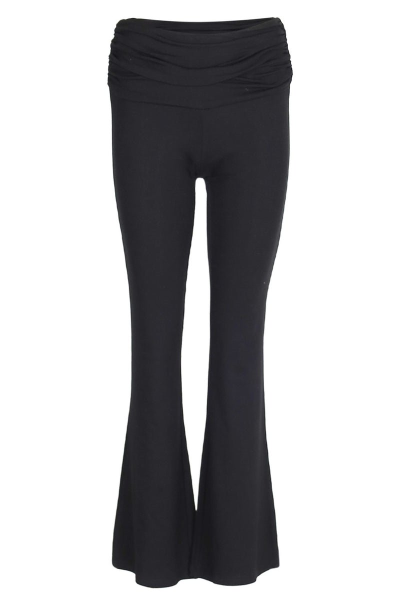 Damari Foldover Flare Pants Black