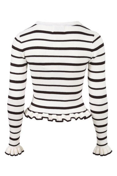 Donna Long Sleeve Knit Top Cream/Chocolate