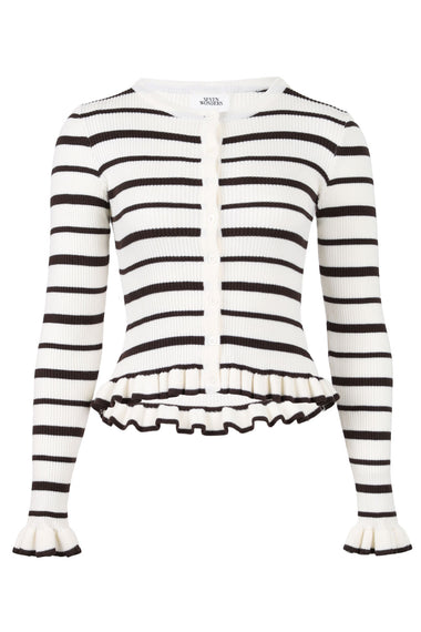 Donna Long Sleeve Knit Top Cream/Chocolate