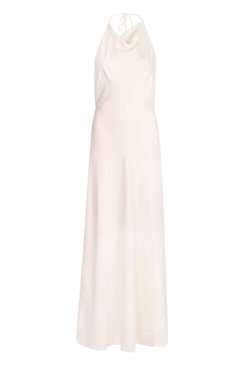 Jelena Halter Open Back Maxi Dress Cream
