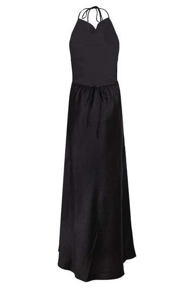 Jelena Halter Open Back Maxi Dress Black