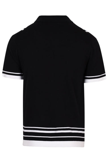 Levon Short Sleeve Knit Top Black/White