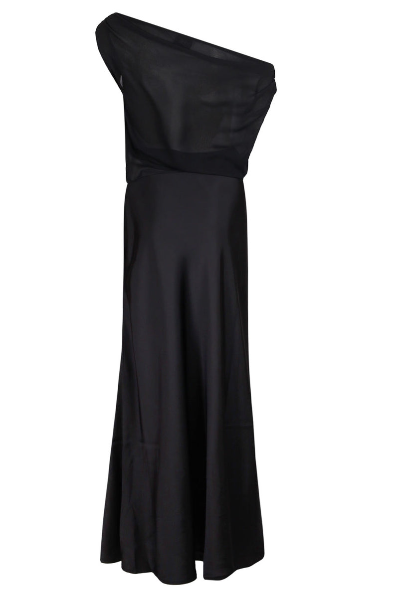 Mila Off Shoulder Cowl Maxi Dress Black