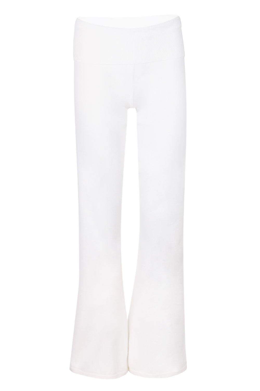 Load image into Gallery viewer, Monisha Foldover Flare Knit Pant Cream
