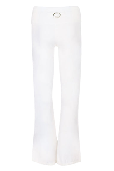 Monisha Foldover Flare Knit Pant Cream
