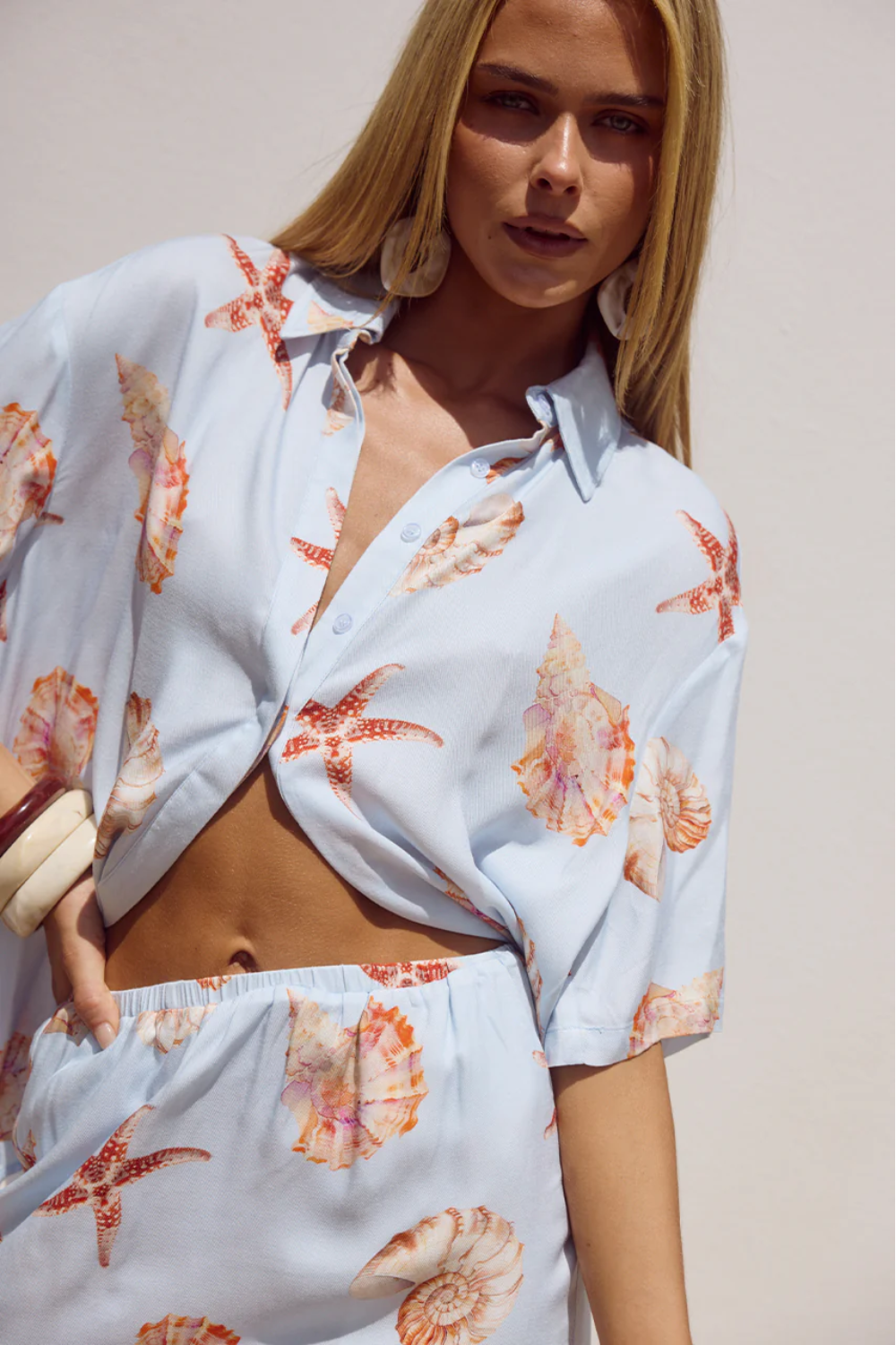 Load image into Gallery viewer, Adelyn Shirt Blue Seashell
