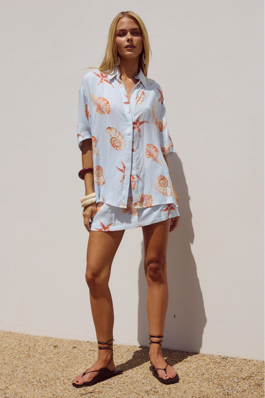 Load image into Gallery viewer, Adelyn Shirt Blue Seashell
