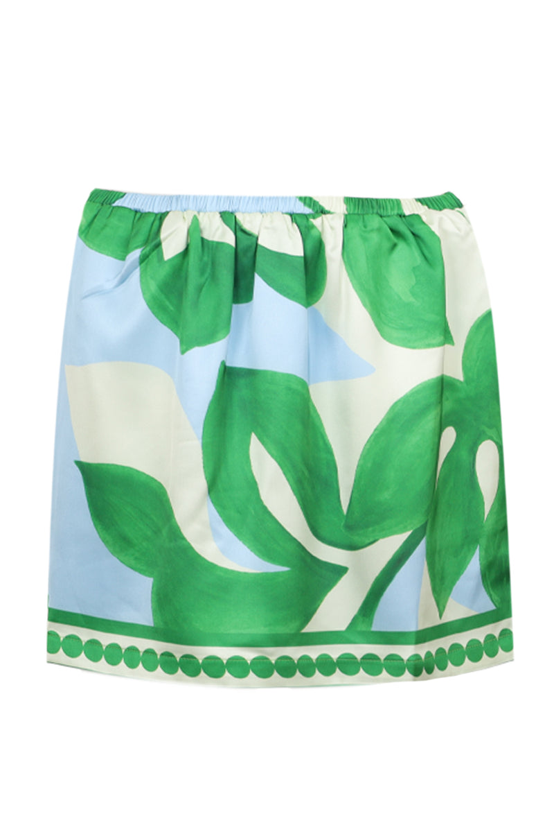 Alara Elasticated Mini Skirt - Amoree Blue