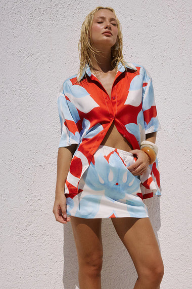 Alara Short Sleeve Shirt Amoree Red