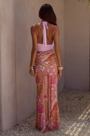 Alexis Halter Cut Out Maxi Dress Cavello Peach