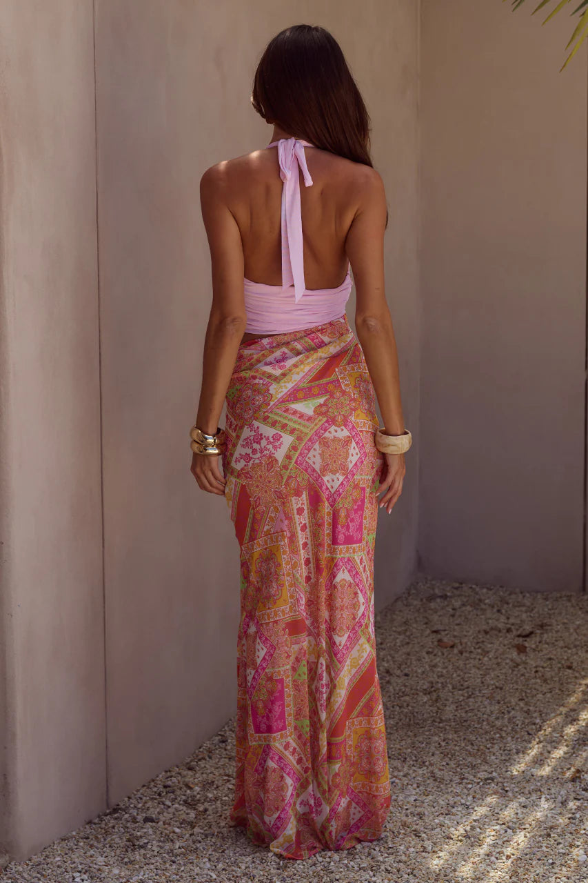 Load image into Gallery viewer, Alexis Halter Cut Out Maxi Dress Cavello Peach
