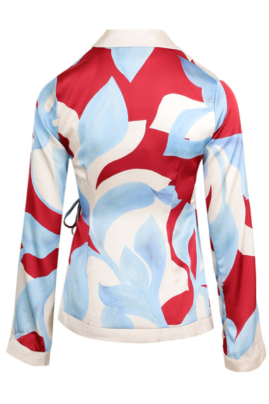 Amoree Long Sleeve Wrap Shirt - Amoree Red