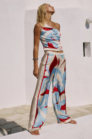 Amoree Wide Leg Palazzon Pant - Amoree Red