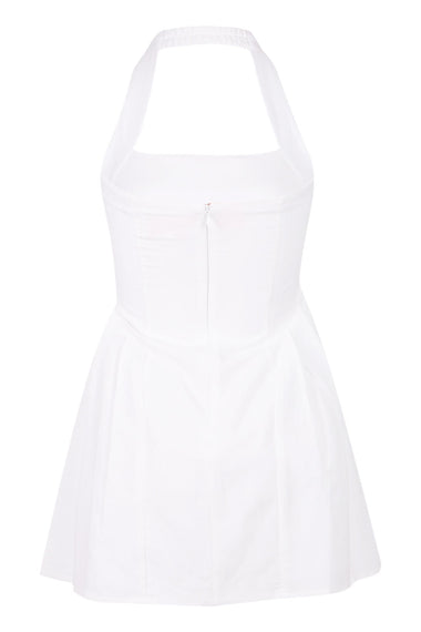 Amphora Halter Mini Dress White
