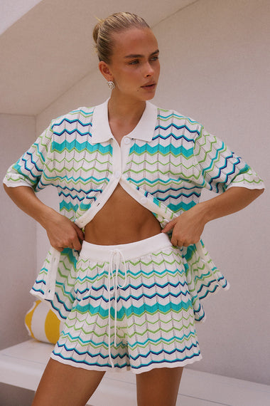 Andrea Knit Top Green Multi - Top