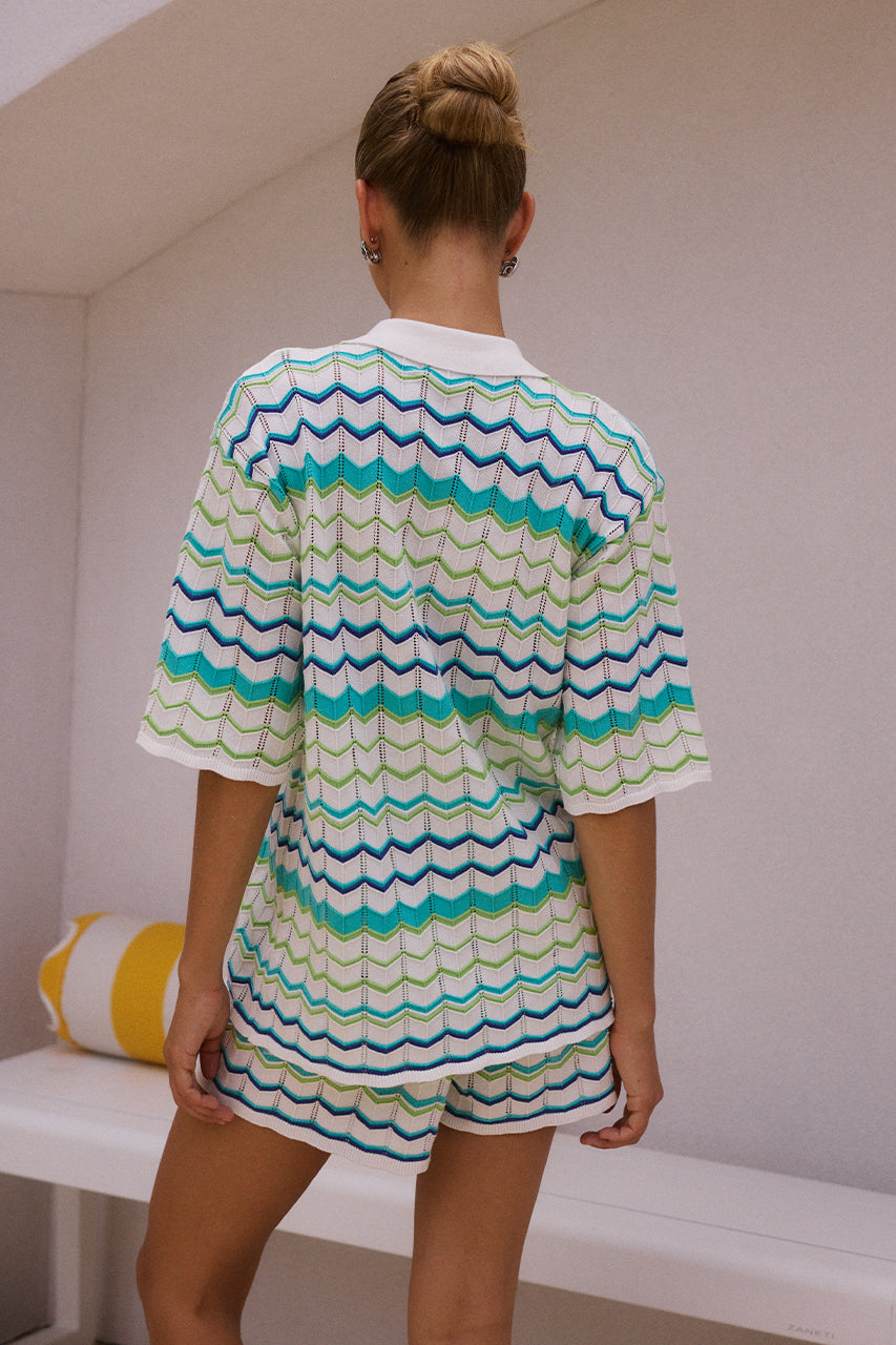 Load image into Gallery viewer, Andrea Knit Top Green Multi - Top
