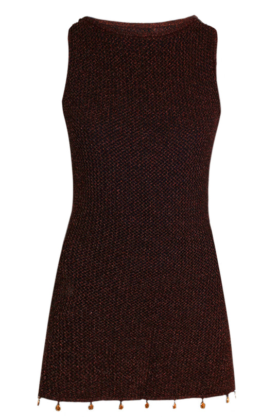 Ariya Mini Dress Choc Metallic