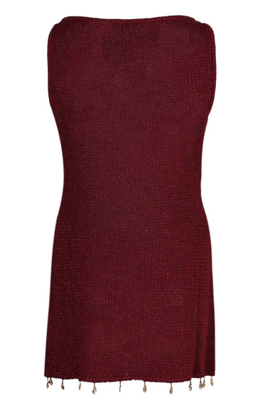 Ariya Mini Dress Wine Metallic