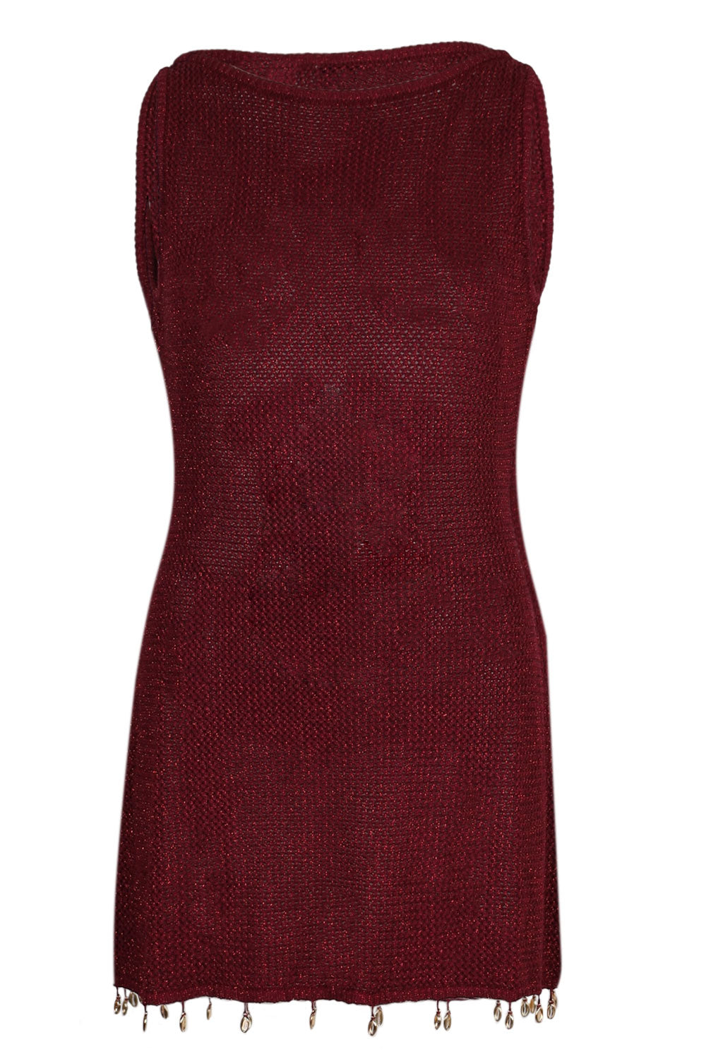 Load image into Gallery viewer, Ariya Mini Dress Wine Metallic
