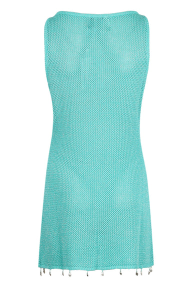 Ariya Mini Dress Turquoise Metallic