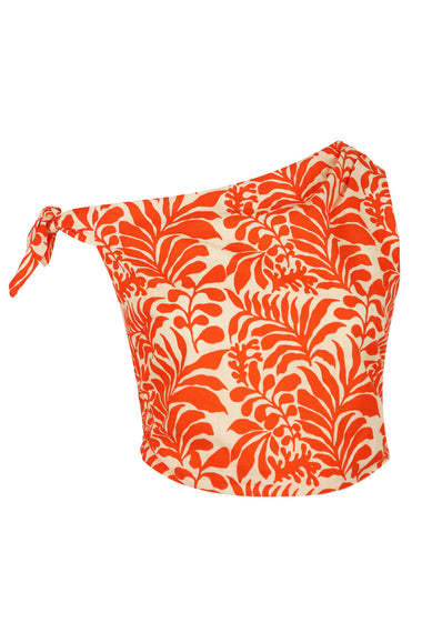 Azariah Off Shoulder Tie Top Orange