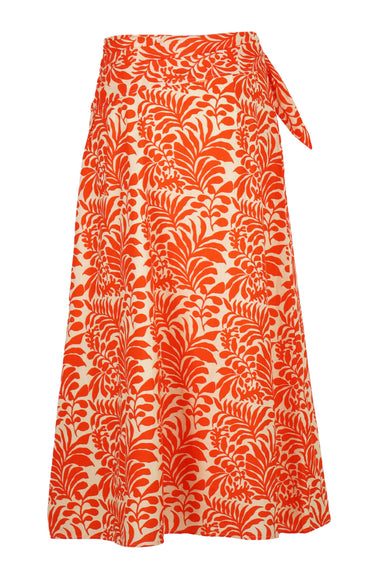 Azariah Side Tie Maxi Skirt Orange