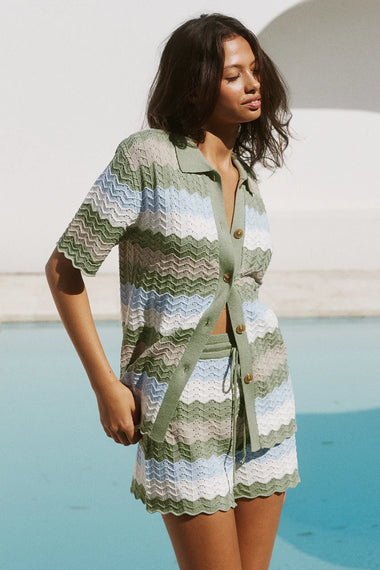 Cam Shirt Sage Combo - Top