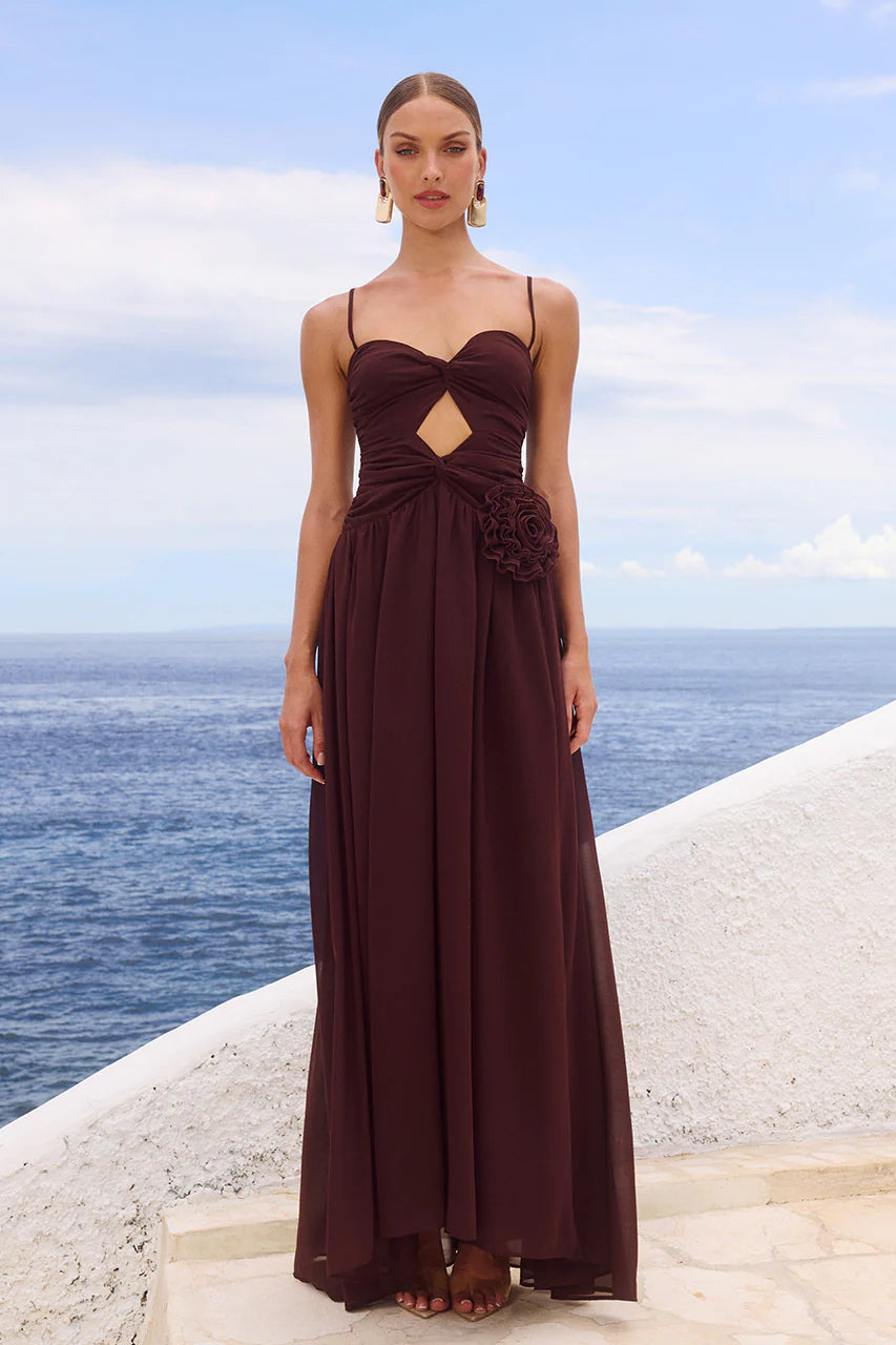 Load image into Gallery viewer, Danika Maxi Dress Chocolate
